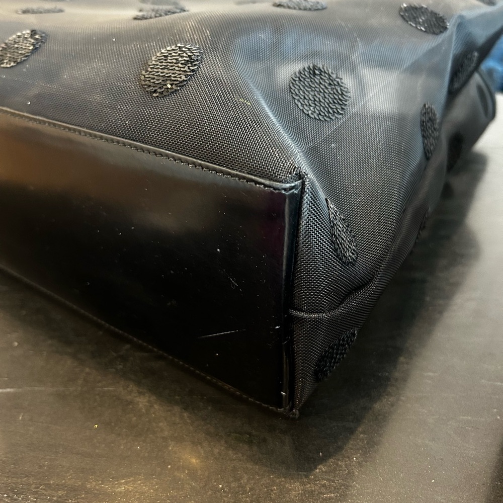 Prada Black and Gray Polka Dot Tote Bag - Picture 5 of 10